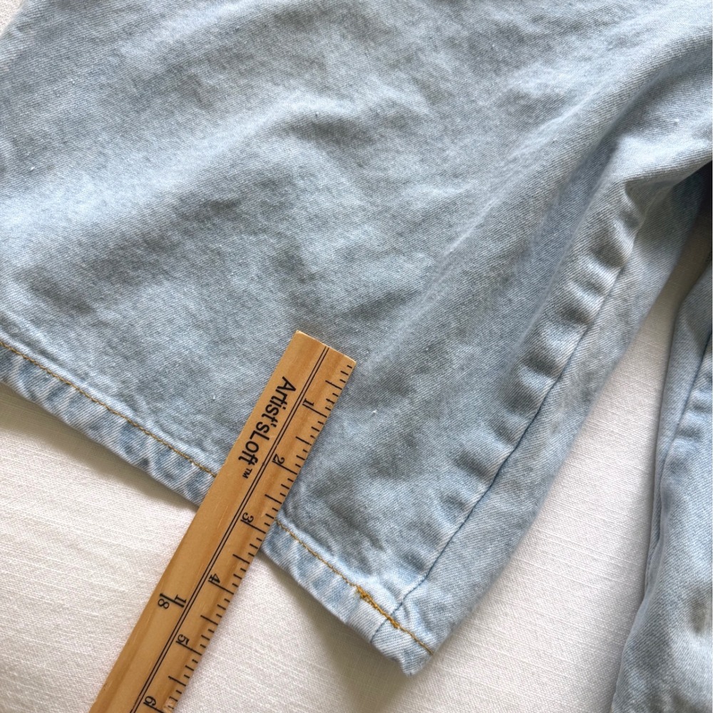 90's Appeal Womens Light Wash Denim Shortalls Overalls Light Blue Cotton Size L - Picture 5 of 6